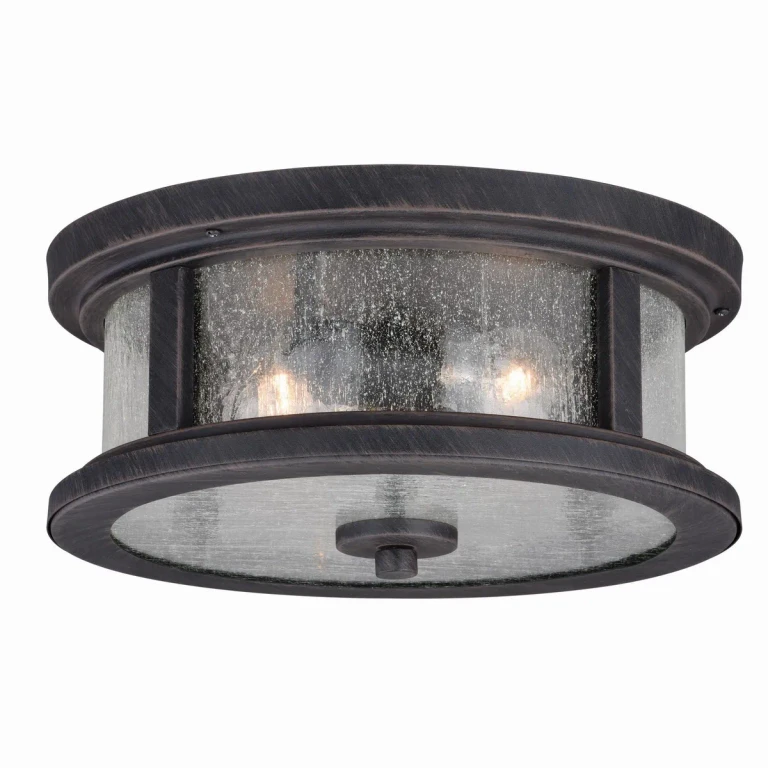 Rust Iron Two Light Outdoor Flush Mount from the Cumberland Collection
