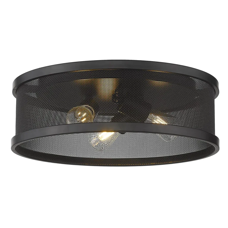 Golden Channing 3-Light Ceiling Light in Matte Black - 3168-FM15-BLK-BLK