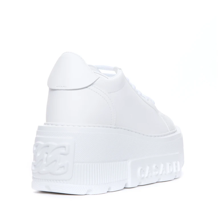Casadei Sneakers White Calf Leather/rubber Sole - Women