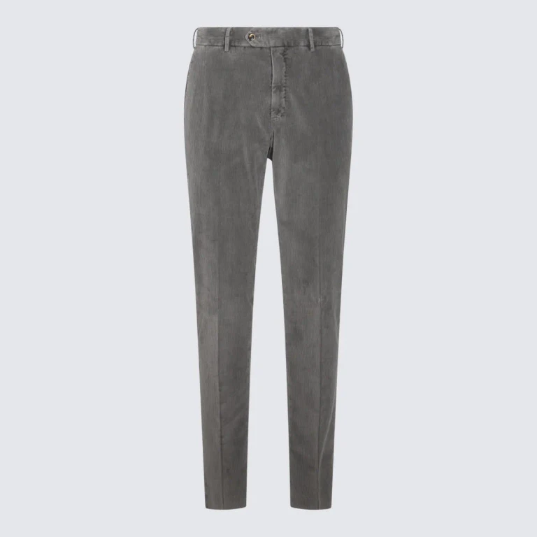 PT Torino Grey Cotton Slim Jogger Pants