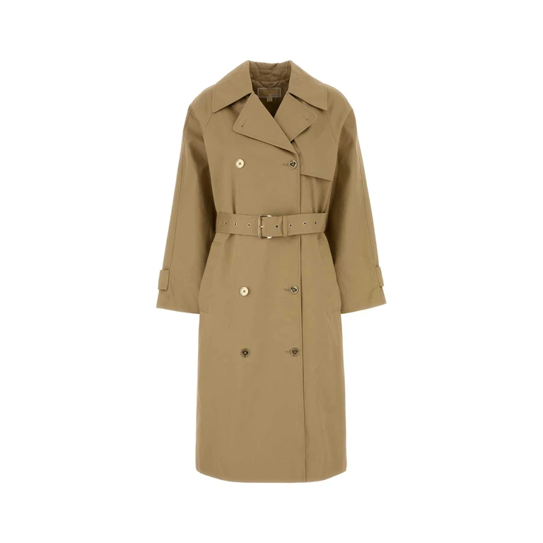 Michael By Michael Kors Beige Cotton Trench Coat Khaki - Women