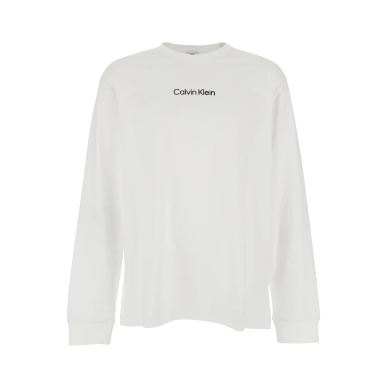 Crew Neck T-shirt calvin Klein With Front Logo In White Cotton For Men