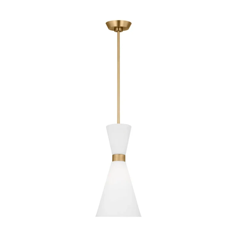 Satin Brass One Light Pendant from the Belcarra Collection