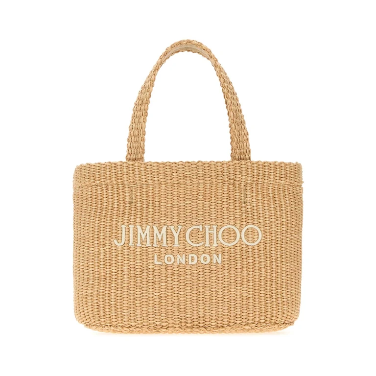Jimmy Choo Raffia Mini Beach Handbag Naturallatte Borse A Mano - Women