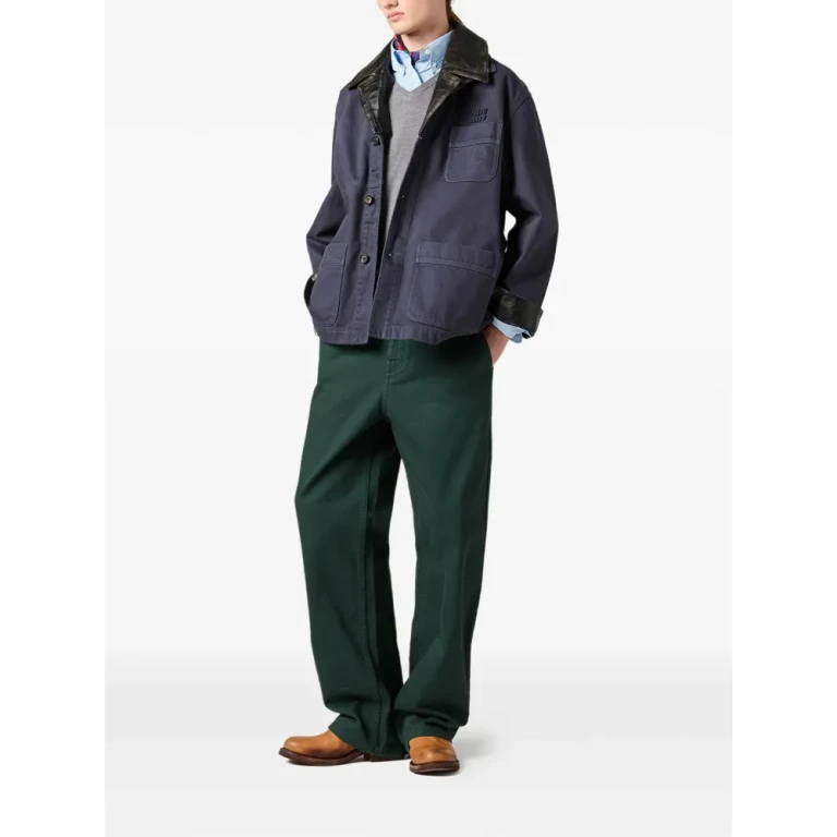 Miu Miu Patch-pocket Embroidered-logo Jacket