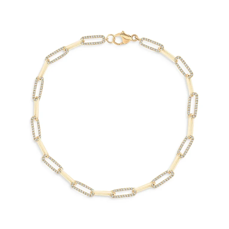 Diamond Link Bracelet in 14K Yellow Gold, 0.50 tcw