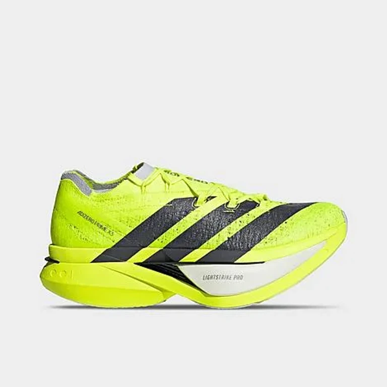 adidas Men's Adizero Prime X3 Strung Running Shoes in Solar Yellow/Solar Yellow/Solar Yellow Size: 7.5