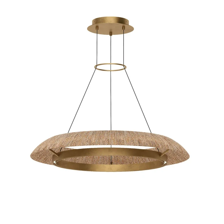 Hand Rubbed Antique Brass LED Chandelier from the Noa Collection