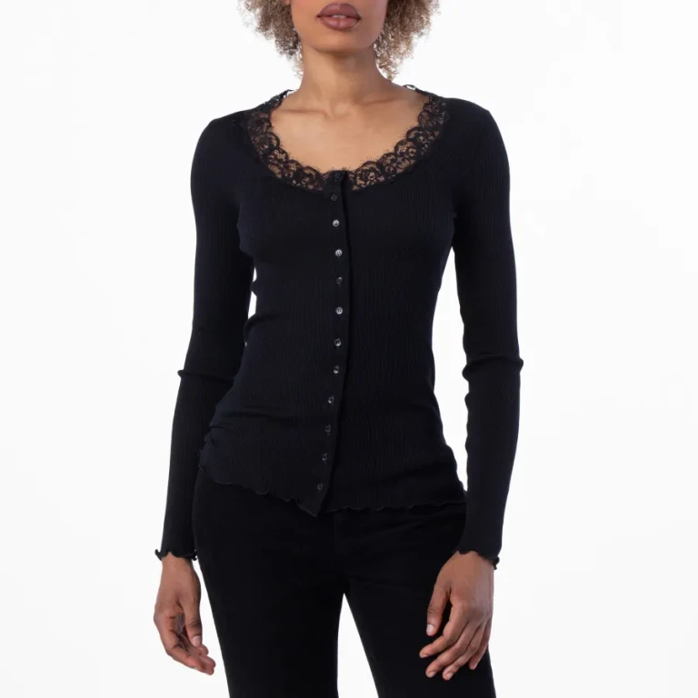 Saint Laurent Womens Scoop Neck Long Sleeve Top