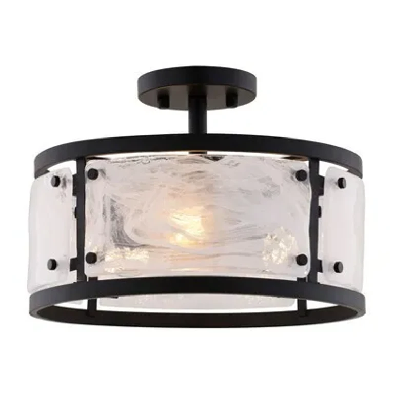 Matte Black Semi-Flush Mount from the Wilder Collection