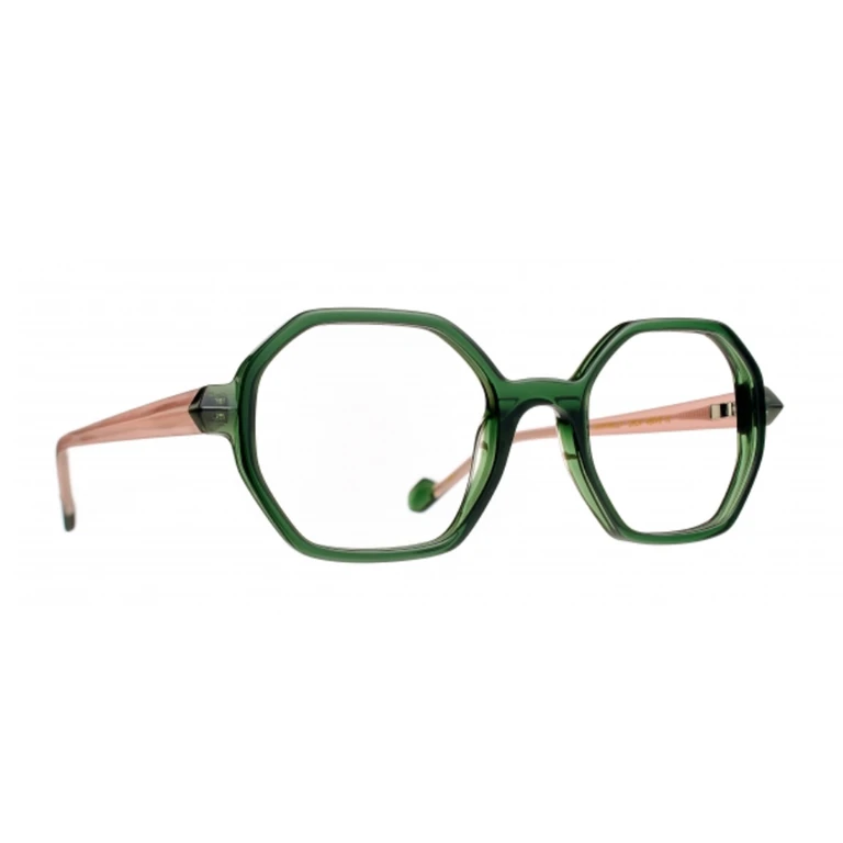 Caroline Abram Tete À Lunettes Mini Milly Junior 2024 Green Pink Verde Acetate Occhiali Da Vista - Kids