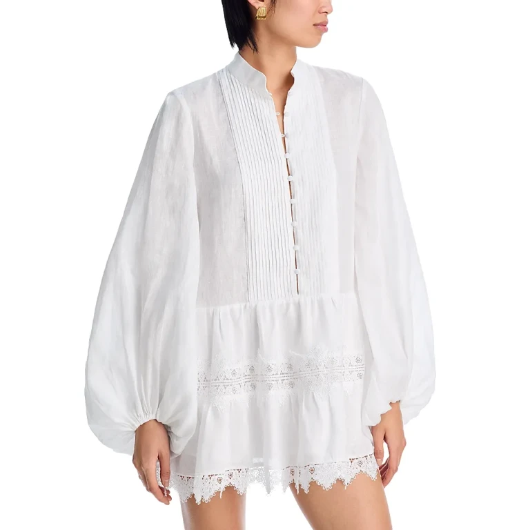 Bardot Antonia Lace Trim Mini Dress