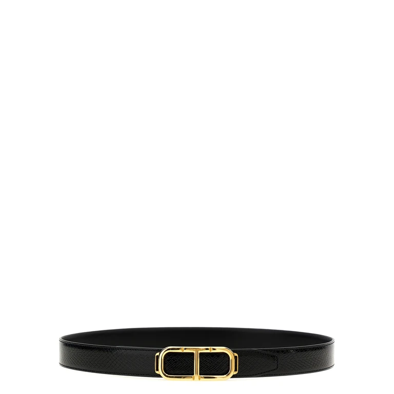 Tom Ford Black Leather Regular Belt - Men