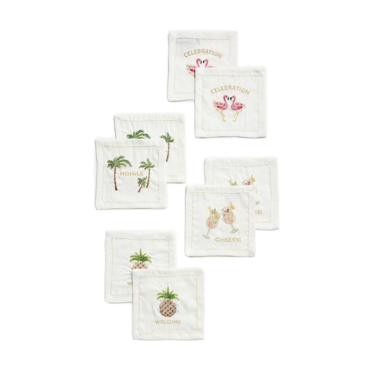 Kim Seybert Mingle Cocktail Napkins Set of 8 White/Multi One Size