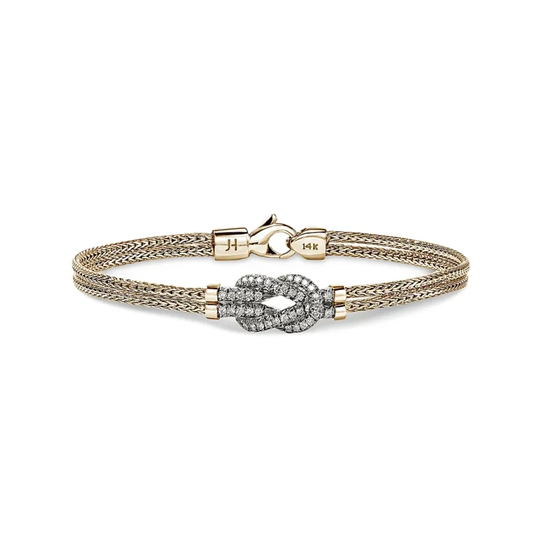 John Hardy 14K Yellow Gold Love Knot Diamond Bracelet