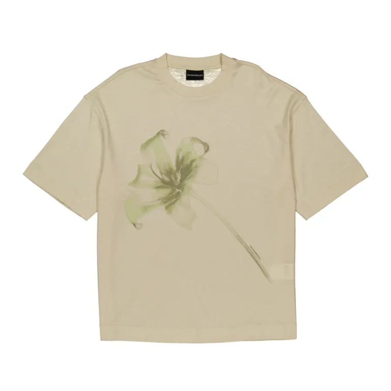 Emporio Armani Lily Print Lyocell Blend Jersey T-Shirt