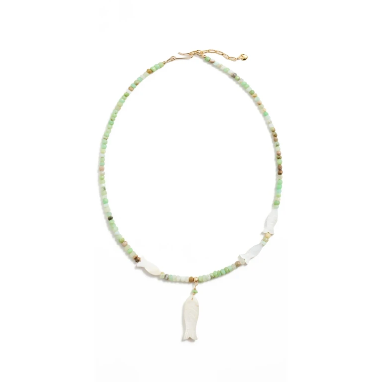Brinker + Eliza Puglia Necklace Green Opal One Size