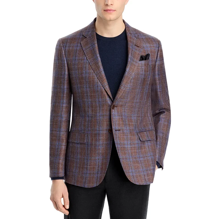 Emporio Armani G Line Regular Fit Two Tone Plaid Jacket