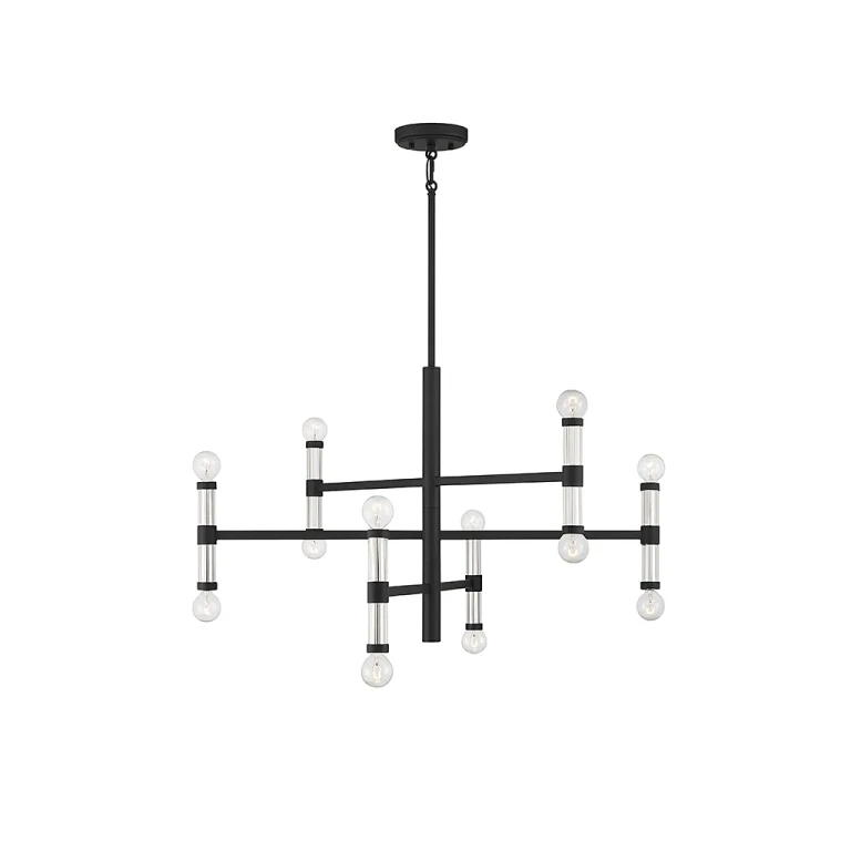Kingsburg 12-Light Chandelier in Matte Black