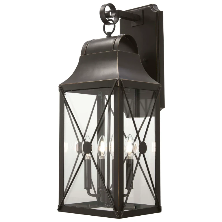 Oil Rubbed Bronze Gold High Outdoor Wall Mount from the De Luz Collection
