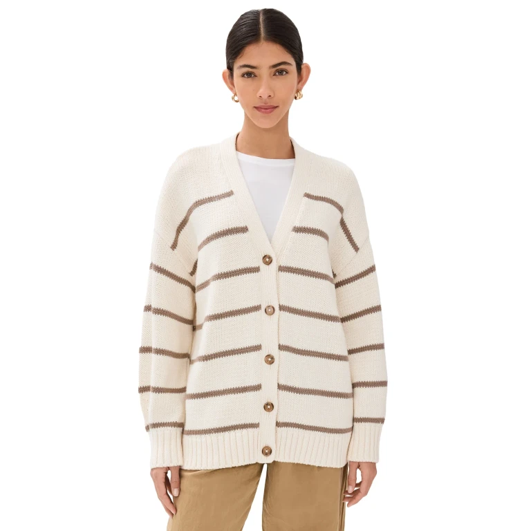 Jenni Kayne Chloe Cardigan Ivory/Taupe M