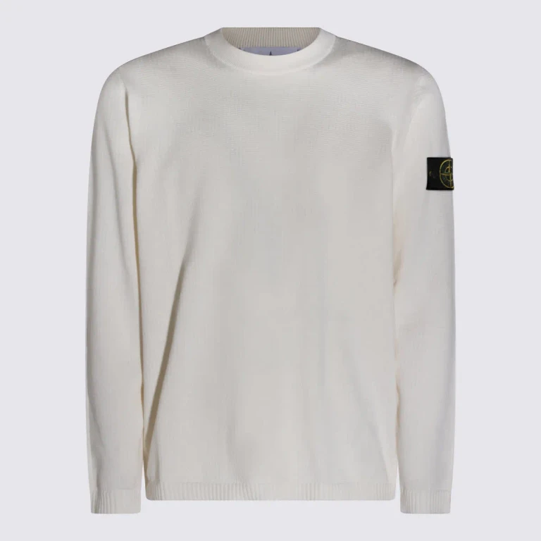 Stone Island Ivory Cotton Knitwear