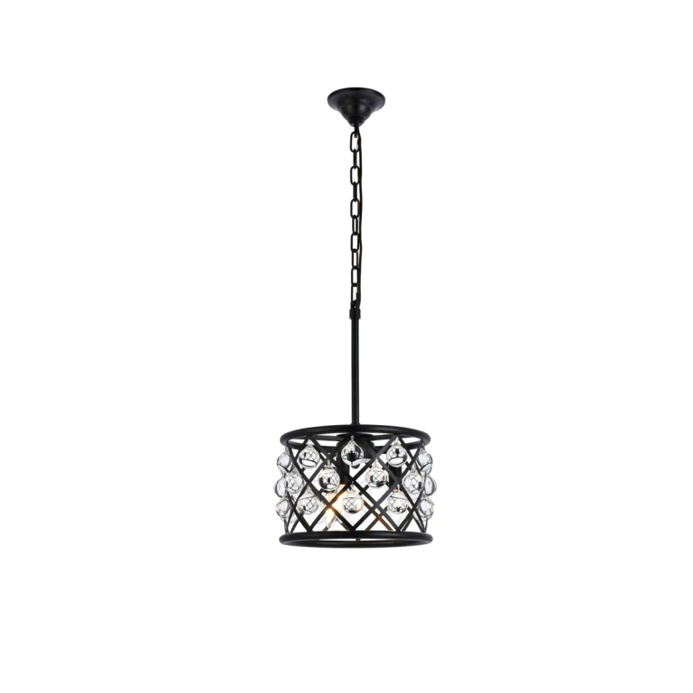 Matte Black Three Light Pendant from the Madison Collection