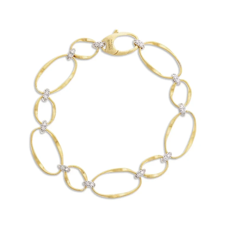 Marco Bicego 18K Yellow Gold Onde Diamond Station Bracelet