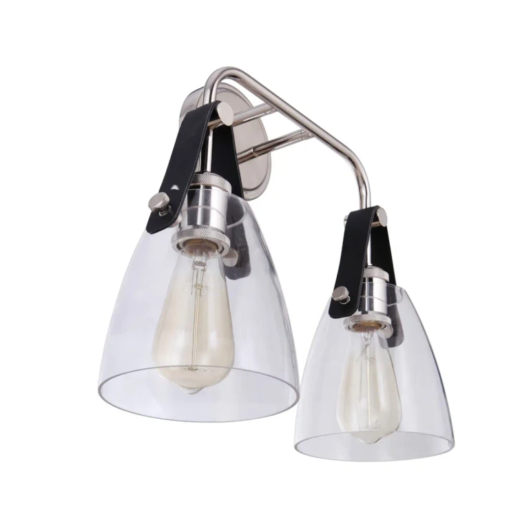 Polished Nickel Two Light Wall Sconce from the Hagen Collection