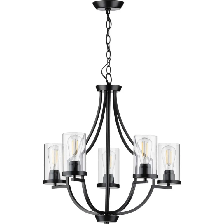 Black Five Light Chandelier from the Lassiter Collection