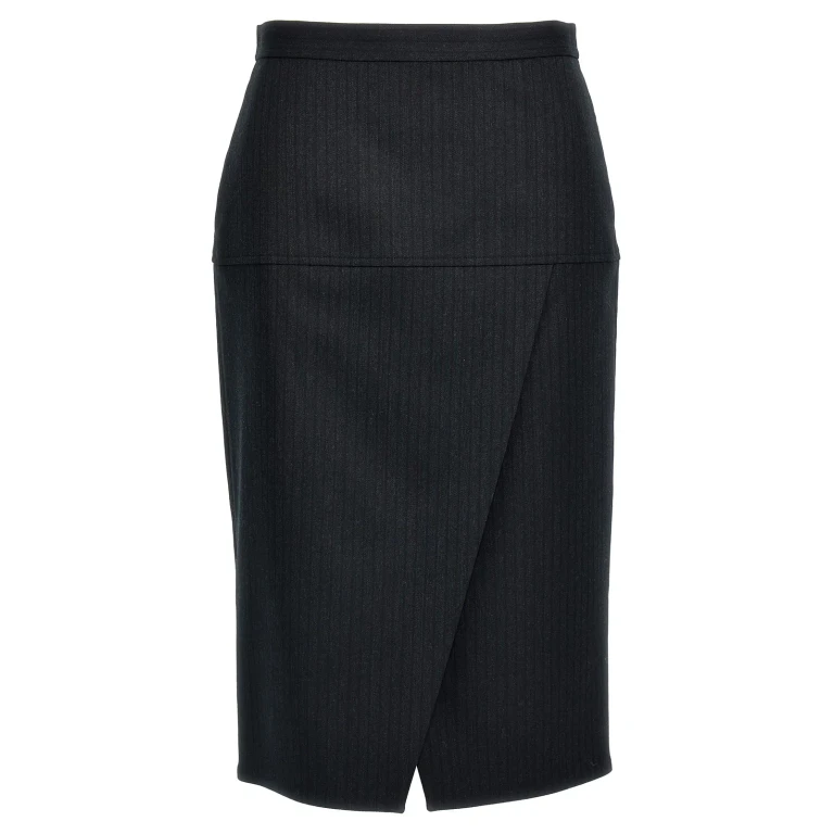 Fendi Pinstriped Wool Skirt
