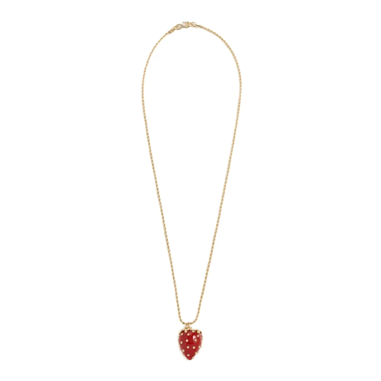 Kenneth Jay Lane Strawberry Pendant Necklace Red One Size