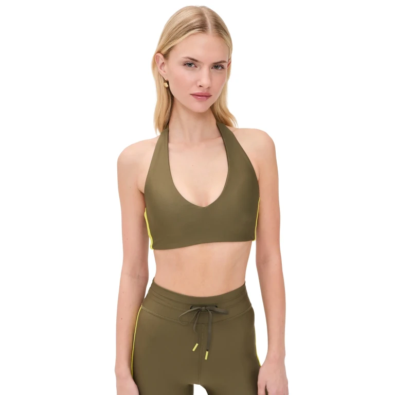 The Upside Oxford Ulla Halter Sports Bra Green XL