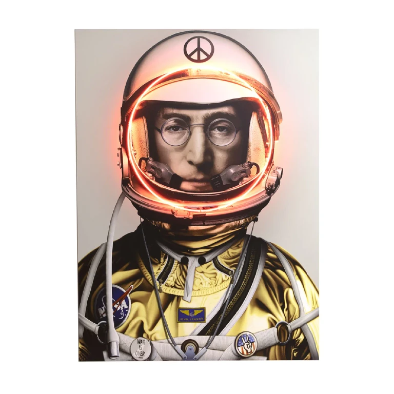 Silver John Lennon Neon Wall Art | Andrew Martin Space Man Lennon