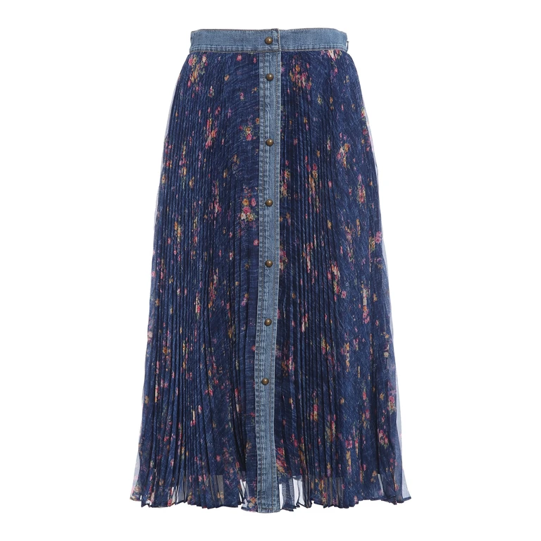 Philosophy di Lorenzo Serafini Jupe Midi - Bleu