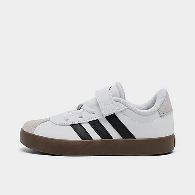 adidas Little Kids VL Court 3.0 Hook-And-Loop Casual Shoes in Cloud White/Core Black/Grey One Size: 11.5