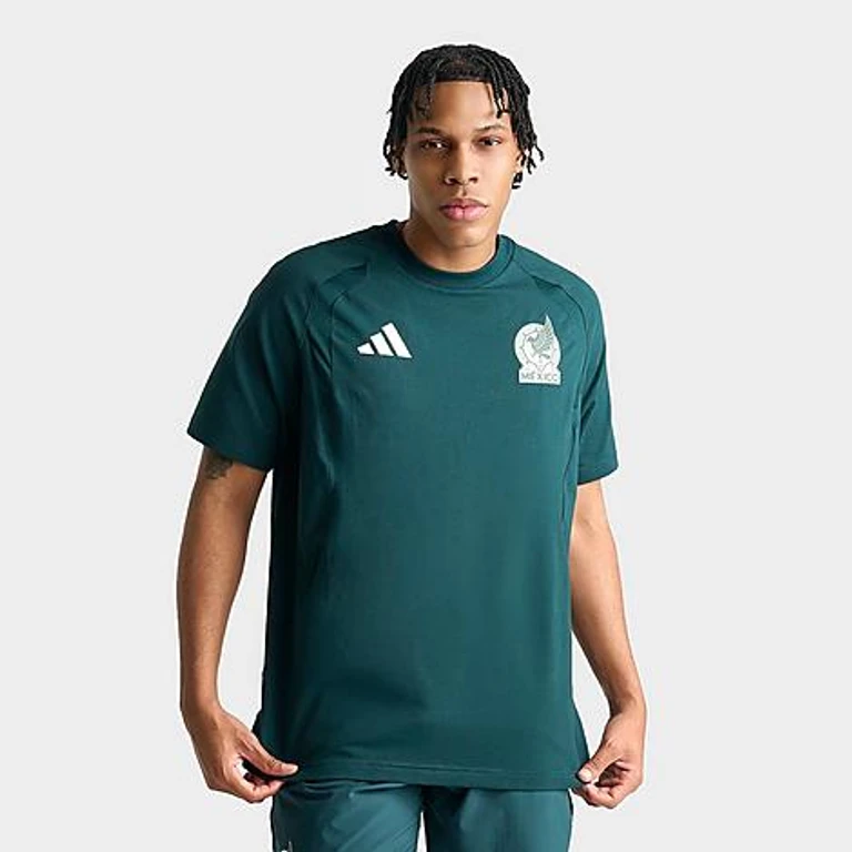adidas Men's Mexico Tiro Travel T-Shirt in Aurora Ivy Size: XS