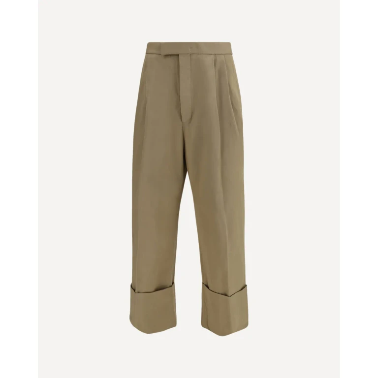 Thom Browne broek van katoengabardine met dubbele plooien