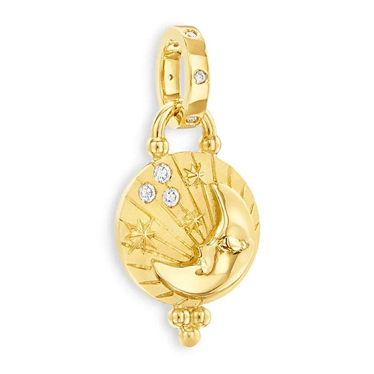 Temple St. Clair 18K Yellow Gold Celestial Diamond Luna Pendant
