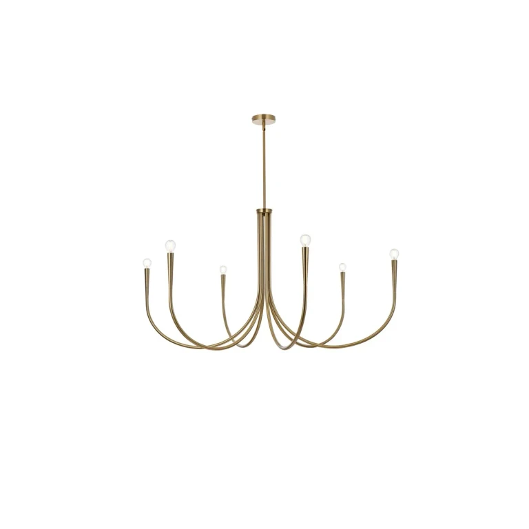 Gold Six Light Chandelier from the Layne Collection