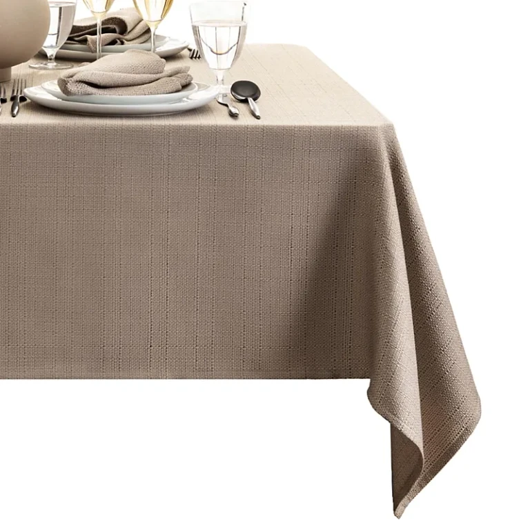 Elrene Home Fashions Laurel Solid Texture Water and Stain Resistant Tablecloth, 60 x 144