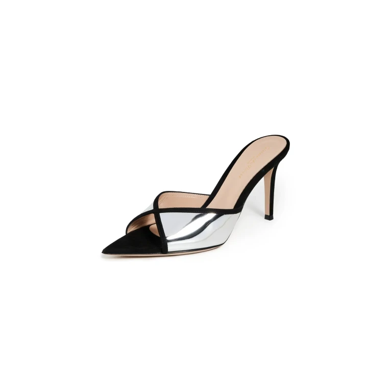 Décolleté Gianvito Rossi G10124 Camoscio Metal Nero/Argento 37.5