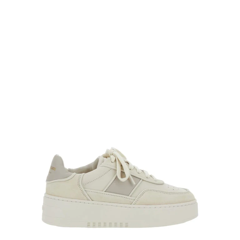 Axel Arigato Beige Sneakers With Contrasting Heel With Logo Lettering In Leather Blend Woman