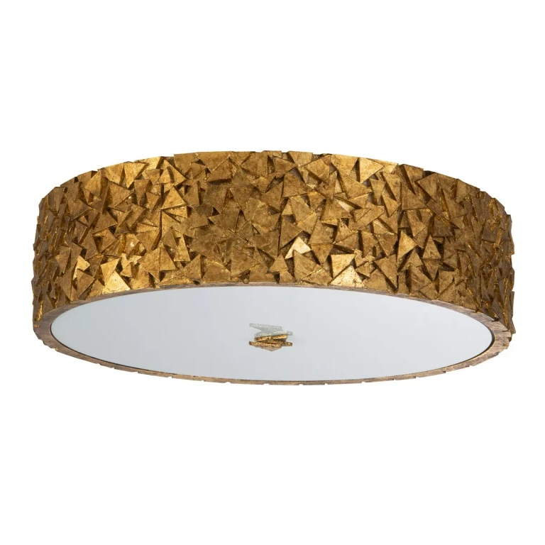Gold Three Light Flush Mount from the Mosaic Collection