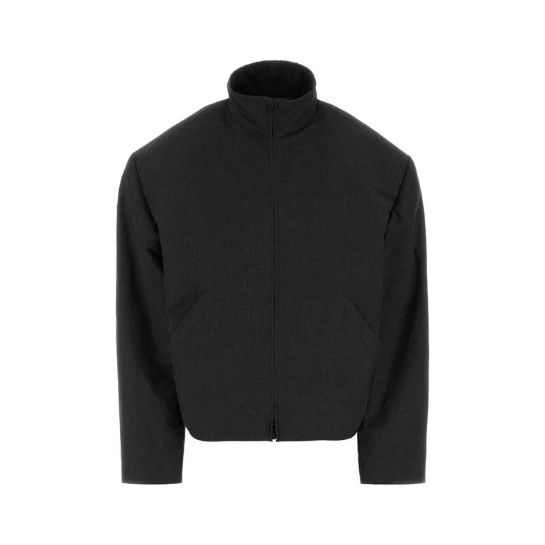 Balenciaga Slate Linen Blend Jacket Black Giubbini - Women