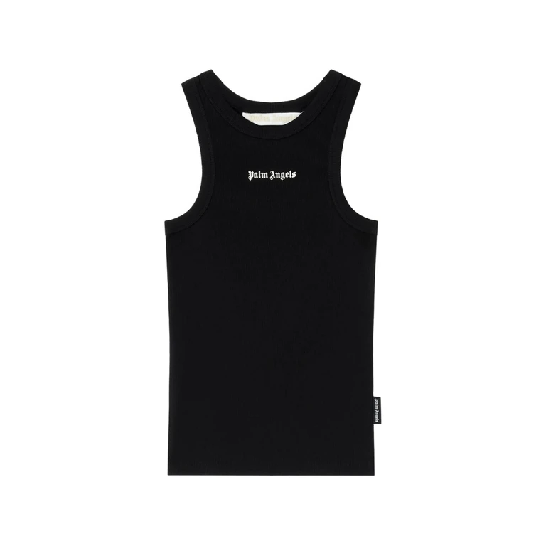 Palm Angels Classic Logo Fitted Tank Top Black T-shirt - Women