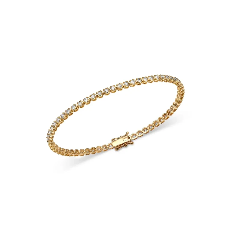 Diamond Crown Set Tennis Bracelet in 14K Gold, 1.50 tcw