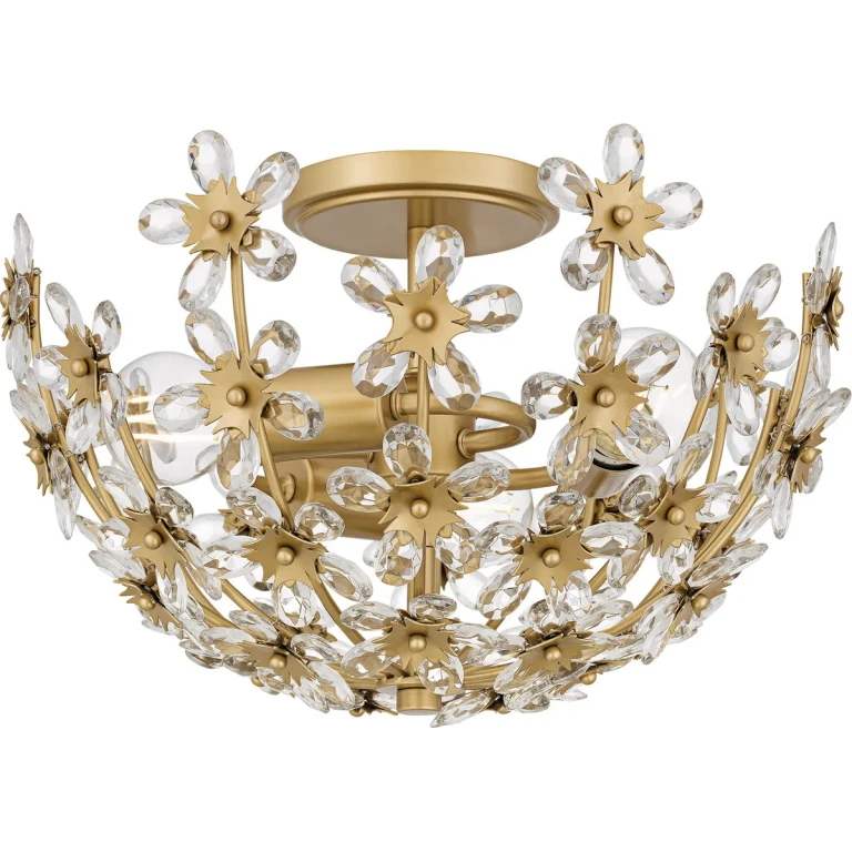 Soft Gold Semi-Flush Mount from the Rosemary Collection