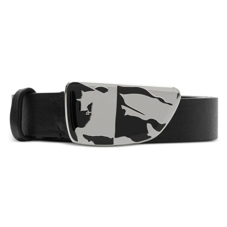 Burberry Shield EKD Buckle Leather Belt
