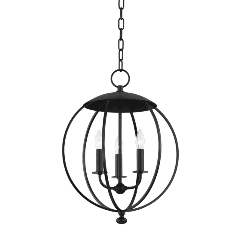 Aged Iron Three Light Pendant from the Wesley Collection